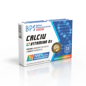 Calcium + Vitamin D3, 800mg|200IU, 30 caps.